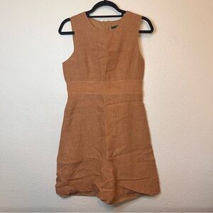 Ann Taylor Women’s A-line Tan Sleeveless Dress Size 4 Linen Lined